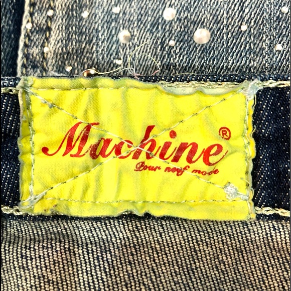 MACHINE POUR NEUF MODE Womens/junior Distressed Embellished Jean shorts sizeL - Picture 4 of 13